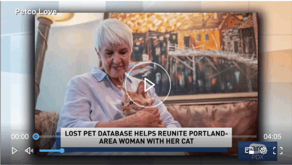 Free Database Reunites Portland-Area Woman With Cat Missing for 11 Days