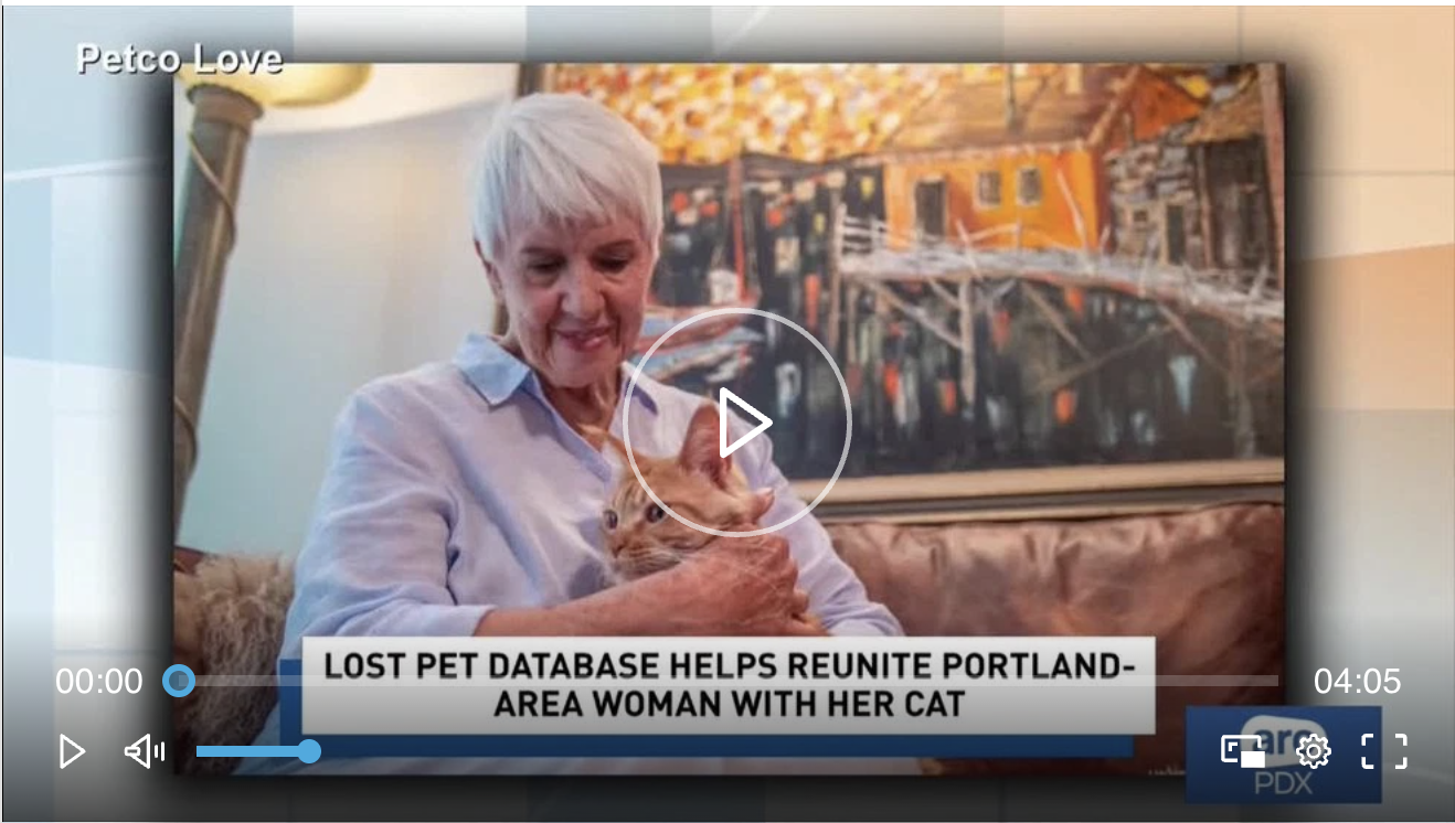 Free Database Reunites Portland-Area Woman With Cat Missing for 11 Days