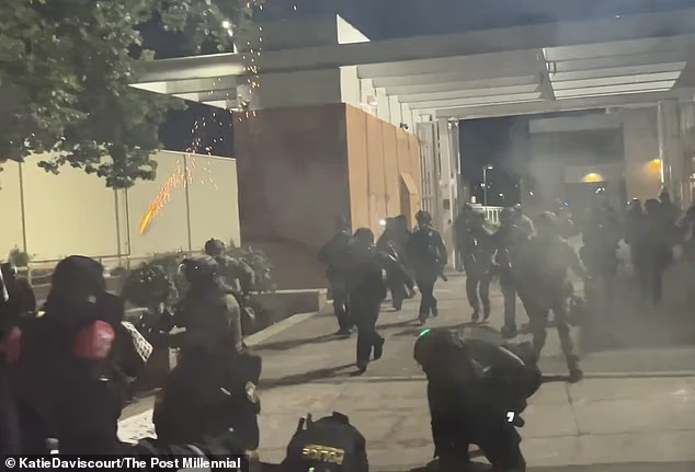 'ICE Out,' Chant Protesters as Anti-Trump Demonstrations in Oregon Turn Chaotic