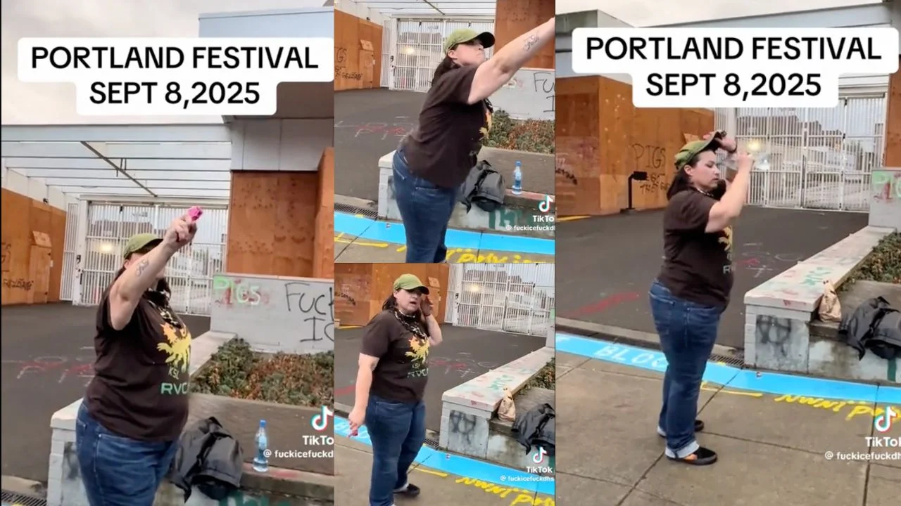 Portland ICE Supporter Accidentally Pepper Sprays Herself During Protest, Video Sparks Mockery Online