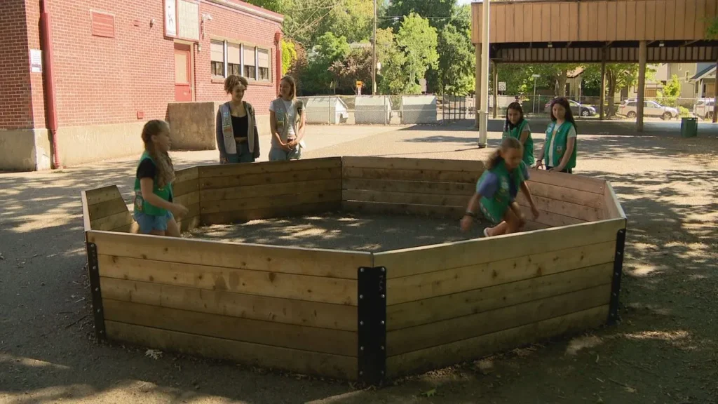 Sabin Elementary Celebrates New Gaga Ball Pit Thanks to Girl Scouts’ Determination