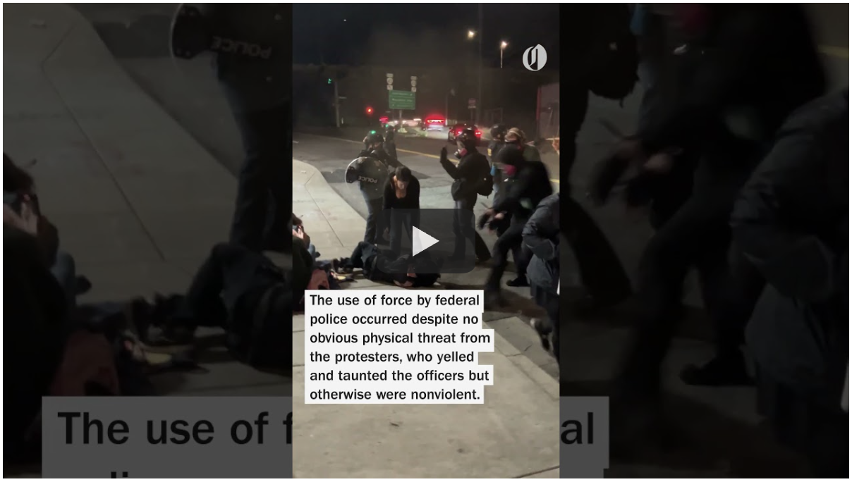 Video Shows Federal Agents Striking, Spraying Nonviolent Portland Protesters