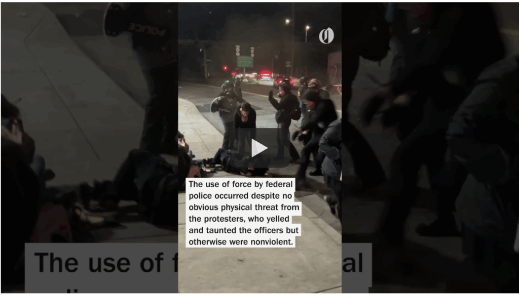 Video Shows Federal Agents Striking, Spraying Nonviolent Portland Protesters
