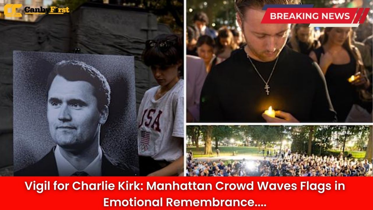 Vigil for Charlie Kirk: Manhattan Crowd Waves Flags in Emotional Remembrance