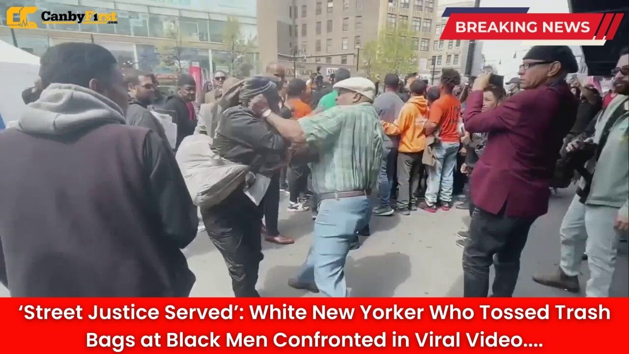 ‘Street Justice Served’: White New Yorker Who Tossed Trash Bags at Black Men Confronted in Viral Video