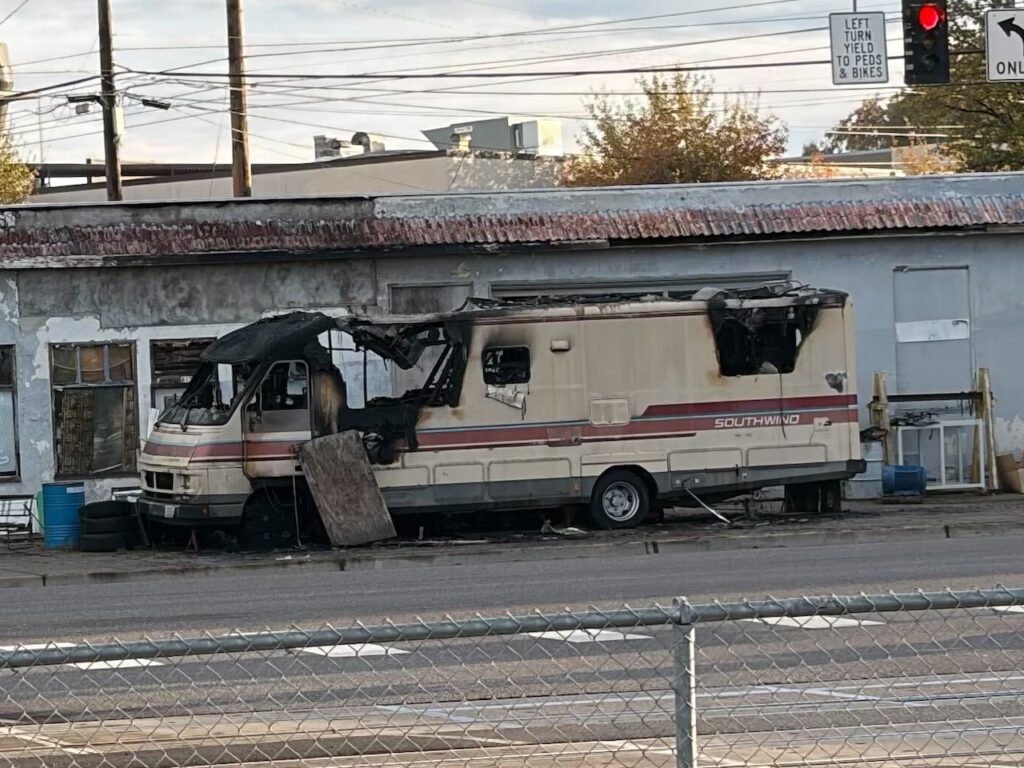 Huge RV Fire in Southeast Portland Destroys Vehicle, Damages Local Business
