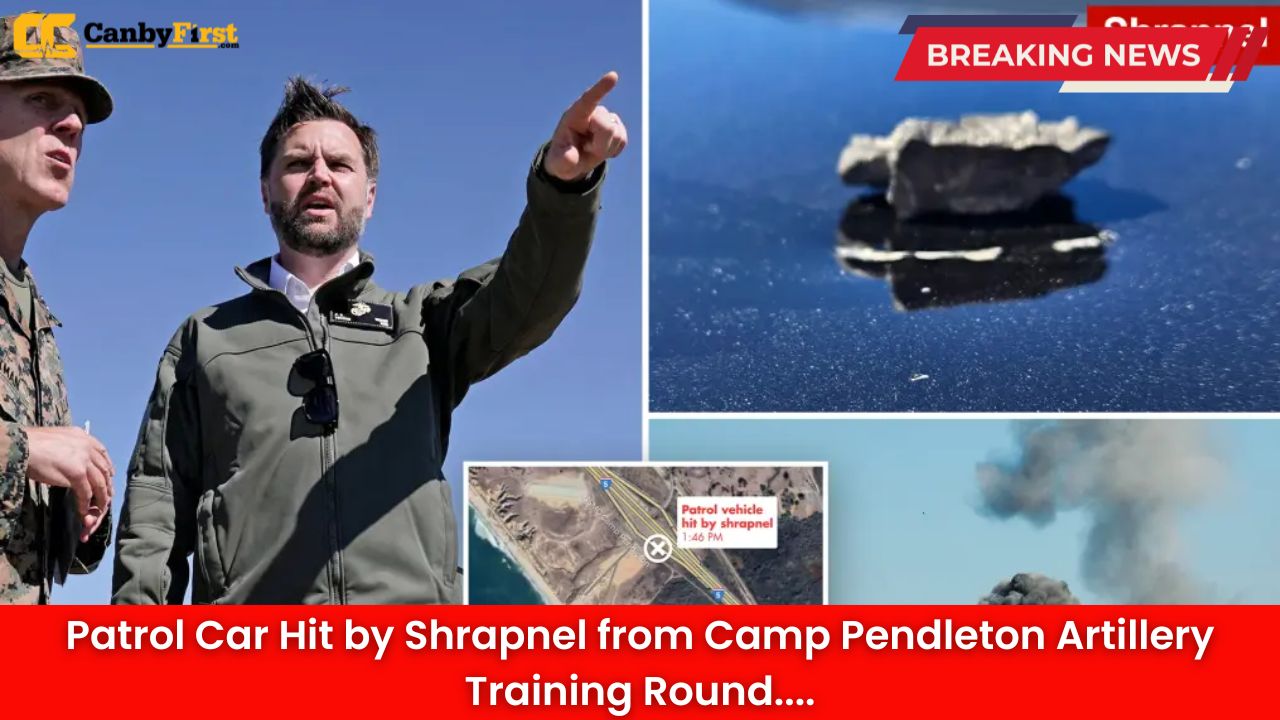 Patrol Car Hit by Shrapnel from Camp Pendleton Artillery Training Round