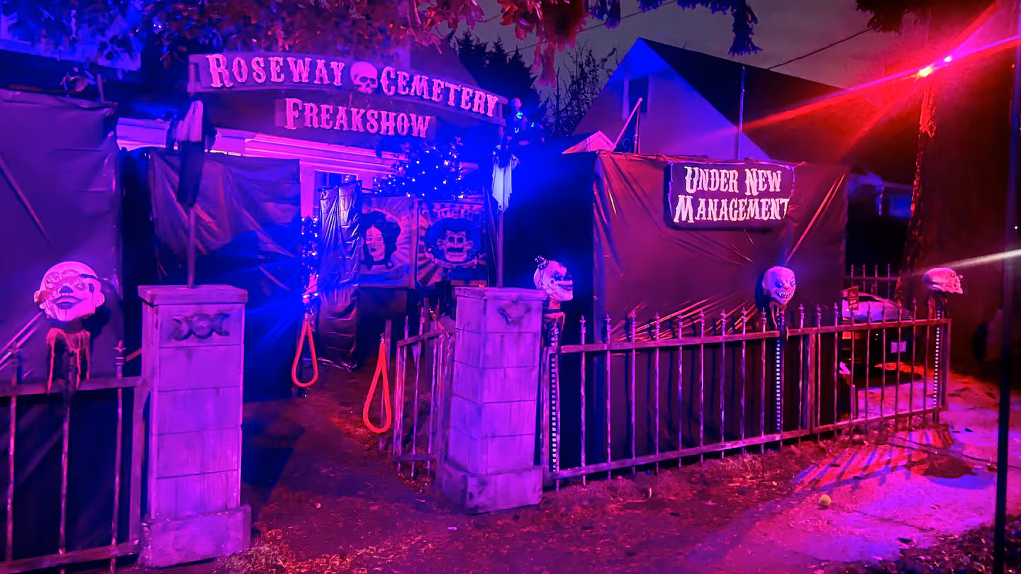 Portland Couple Transforms Neighborhood Into Spooky Halloween Spectacle to Bring Joy and Community Together
