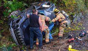 Three Hospitalized After Two-Car Crash Sends Vehicles Down Embankment Near Sauvie Island