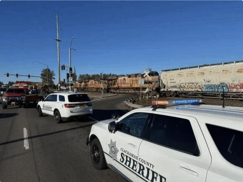 Train Collides with Logging Truck Near Canby, Causing Major Road Closure