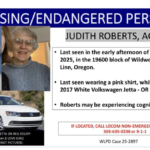 Vehicle of Missing Woman Judith Roberts Found Unoccupied in Curry County