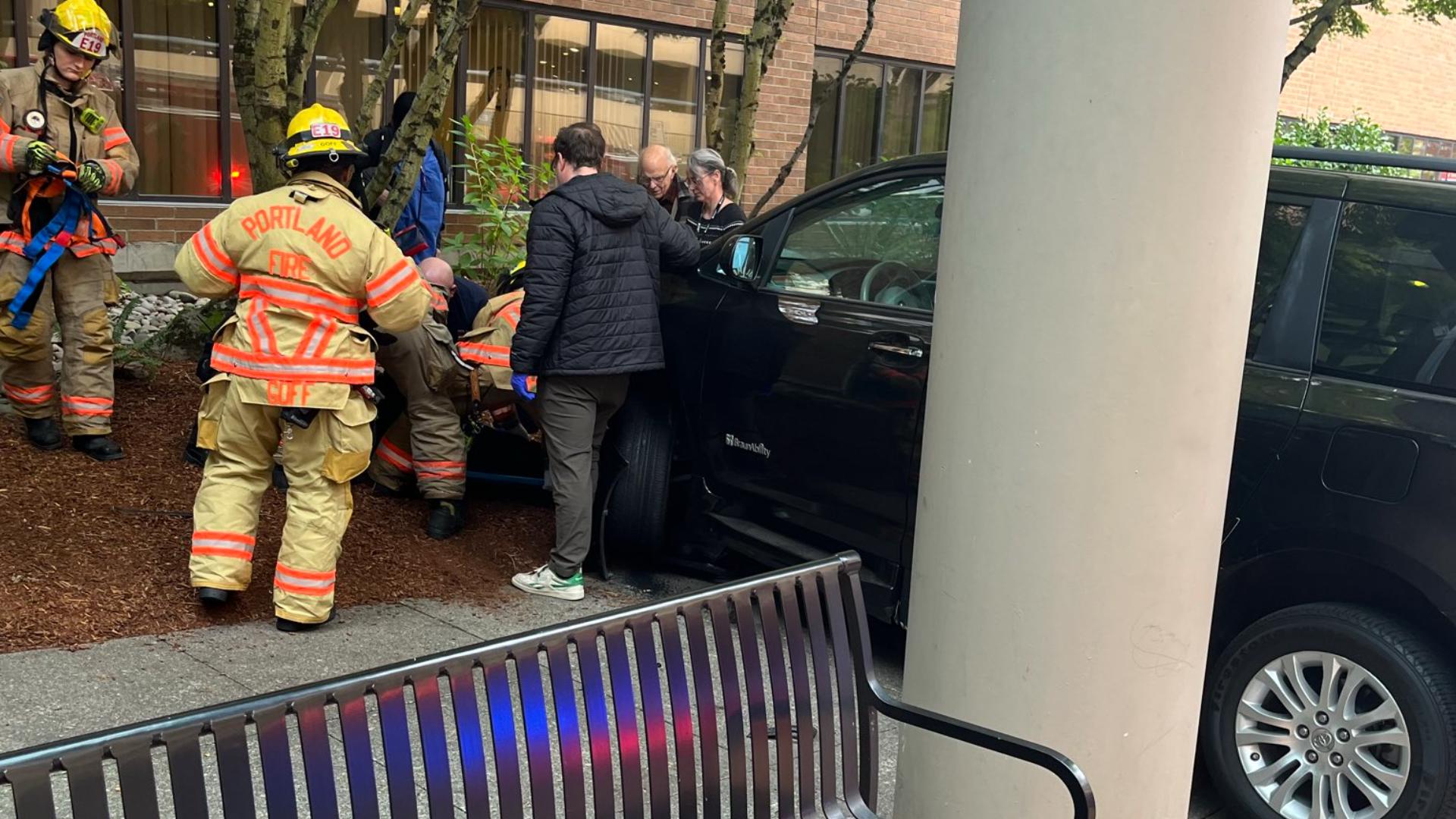 Woman Seriously Injured After Van Crashes Into Bench Outside Northeast Portland Hospital